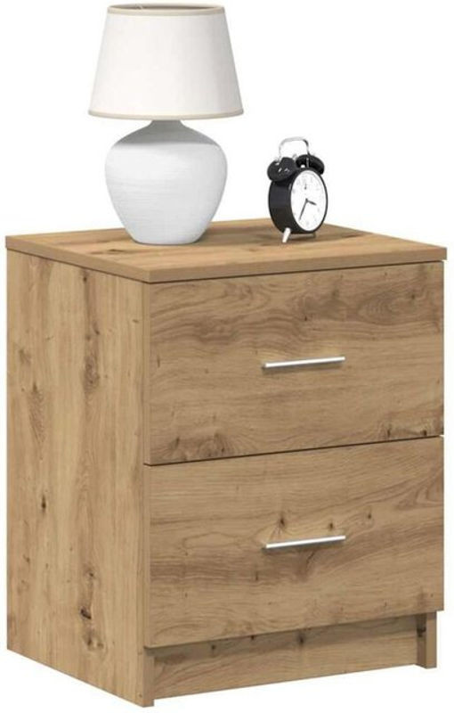 Nachttisch mit 2 Schubladen von Vidaxl in Eiche Natur Braun, Modern, B/T/H: 40 x 36 x 50 cm - Bild 1