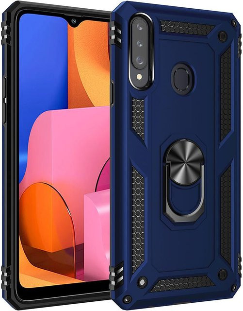 Stoßfestes Magnetgehäuse mit Metallring für Samsung Galaxy A10 A20 A30 A50 A70 A20E A12 A21S A51 A71 A6 A8 A9 Plus 2018 in Blau - Bild 1