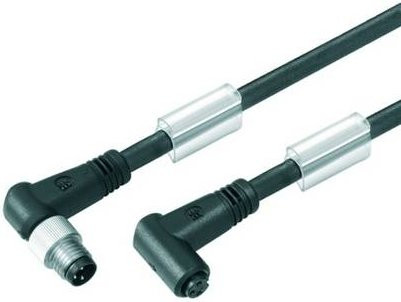 Weidmüller Sensor-Aktor-Steckverbinder M8 konfektioniert, Stecker gewinkelt und Buchse gewinkelt, Schwarz, Länge: 10,00 m - Bild 1