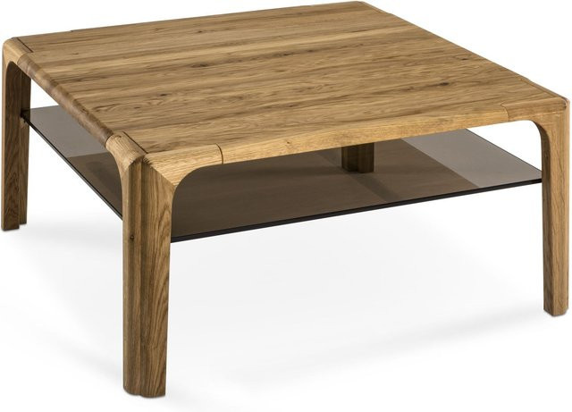 Couchtisch HASSE aus Asteiche massiv in Braun, quadratisch, B: 75 cm, T: 75 cm, H: 44 cm - Bild 1