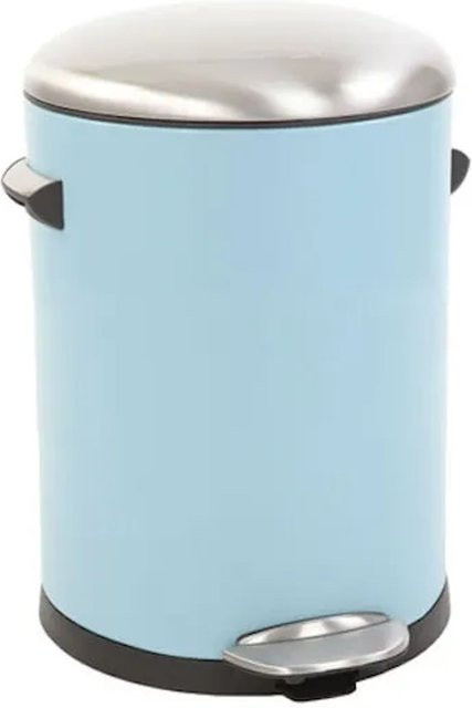 PROREGAL Retro Treteimer mit markanten Griffen und Kugelkappe, Hellblau, H: 26,2 cm, Ø: 16,7 cm - Bild 1