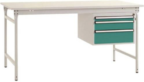 Manuflex BB5261.0001 Komplett-Beistelltisch BASIS stationär mit Melamin-Platte und Gehäuse-Unterbau, Grau, B/T/H: 100 x 80 x 78 cm - Bild 1