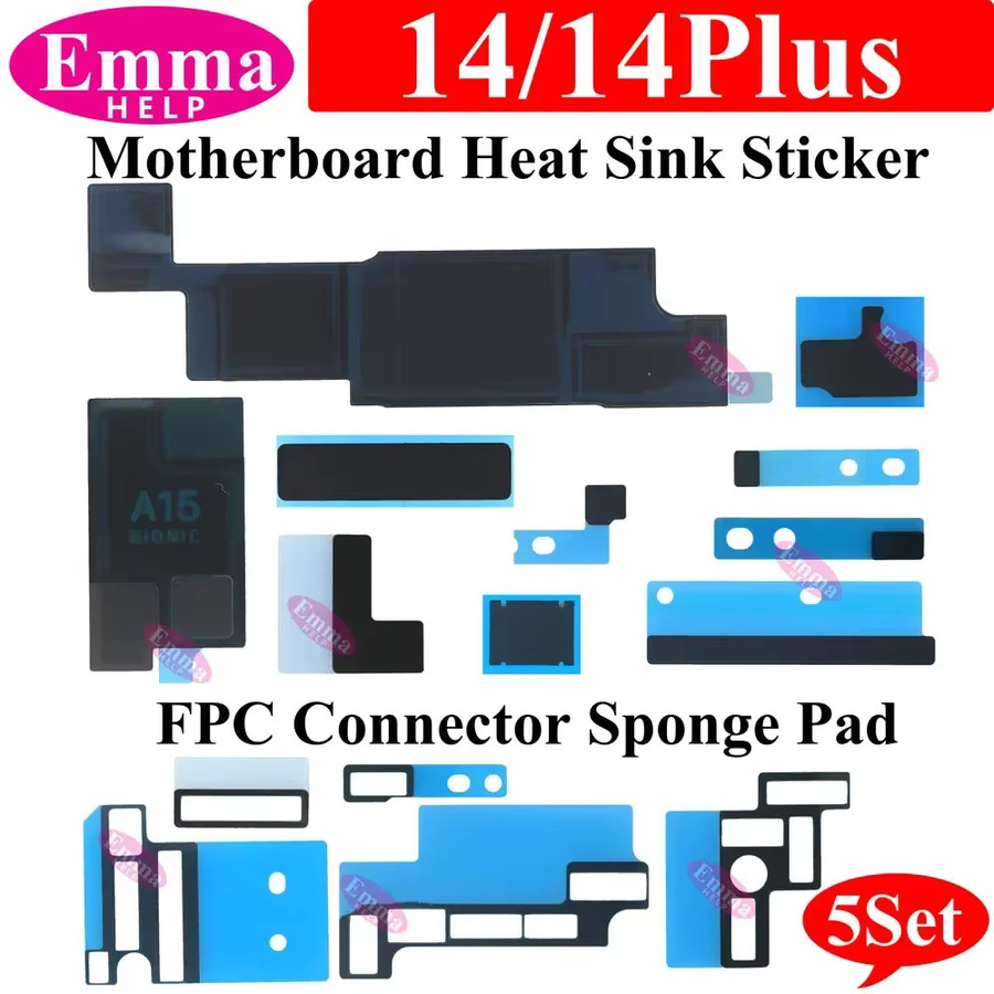 EmmaHelp 5er Set Anti-Statische Kühlkörper Aufkleber Schwamm Band in Schwarz für iPhone 11 12 13 14 15 Pro Max Logic Board FPC Stecker Reparatur - Bild 3