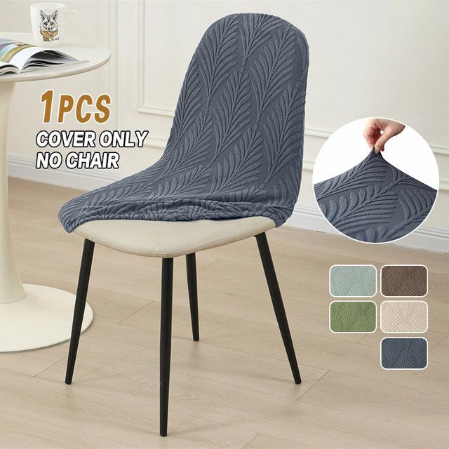 WANERQU Nordic Shell Stil Stuhlbezüge in Schwarz, Armlose Stretch-Schonbezüge zum Schutz deiner Stühle - Bild 1