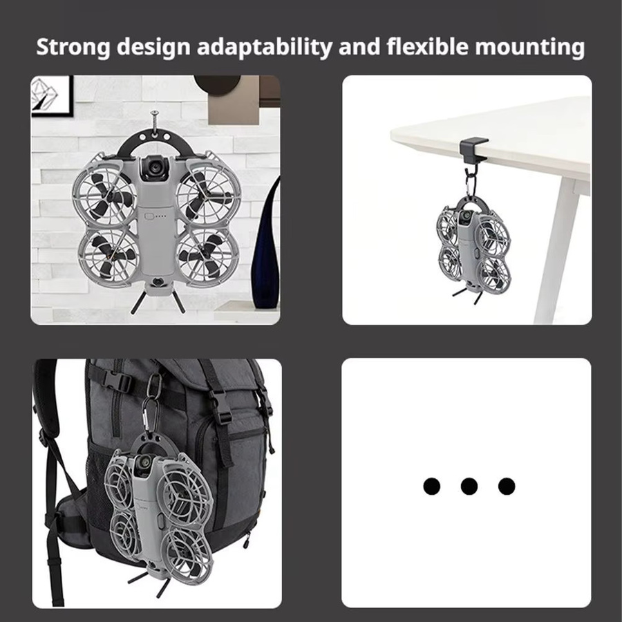 DJI NEO 2 Rucksack-Haken und Halterung mit Clip-Design für Tisch- oder Wandmontage, Schwarz - Bild 5