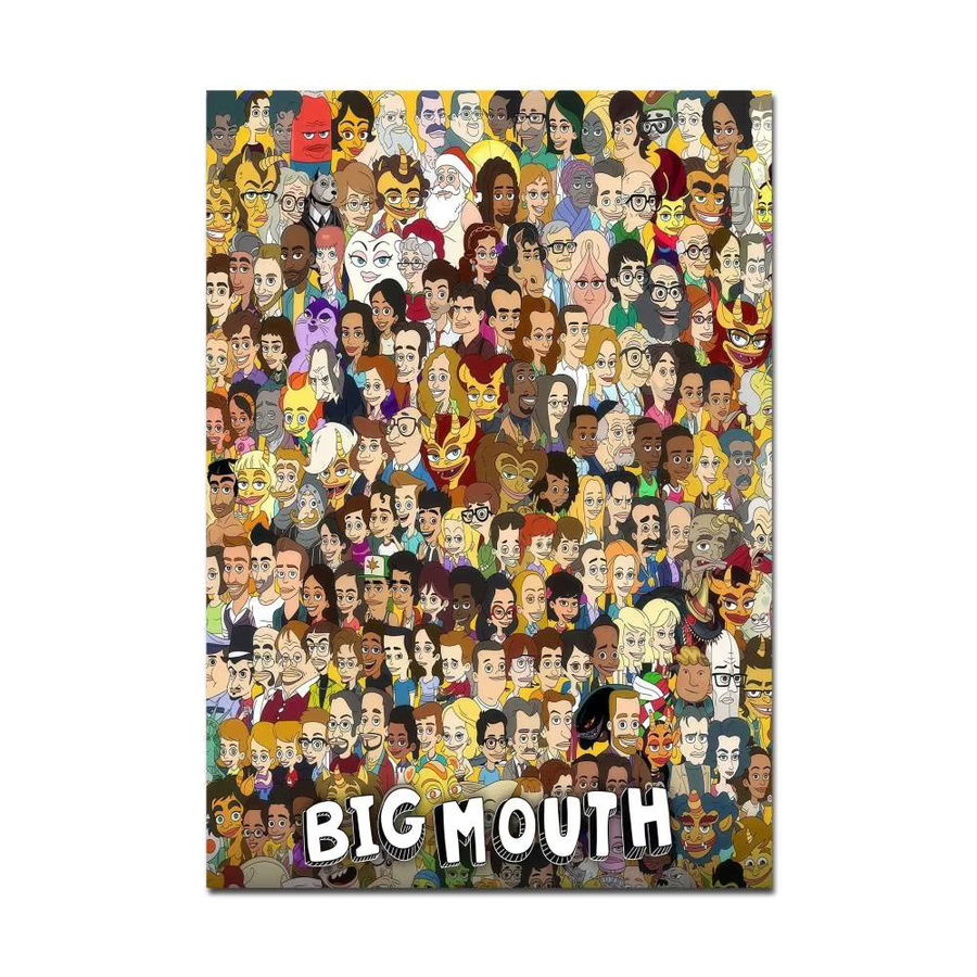 Vintage Bilibili Cartoon Big Mouth TV Poster mit Klebefläche, Mehrfarbig, 15 x 15 cm - Bild 4