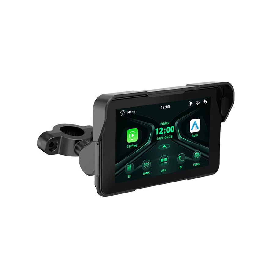 EKIY 5-Zoll Wireless CarPlay und Android Auto tragbarer GPS-Navigationsbildschirm für das Motorrad in Schwarz - Bild 4