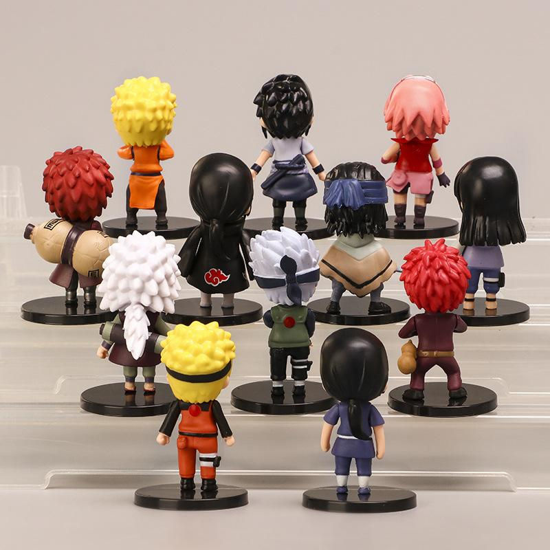 12er Set Anime Naruto Shippuden Figuren aus PVC mit Hinata, Sasuke, Itachi, Kakashi und Gaara in Multicolor von Fashnics - Bild 2