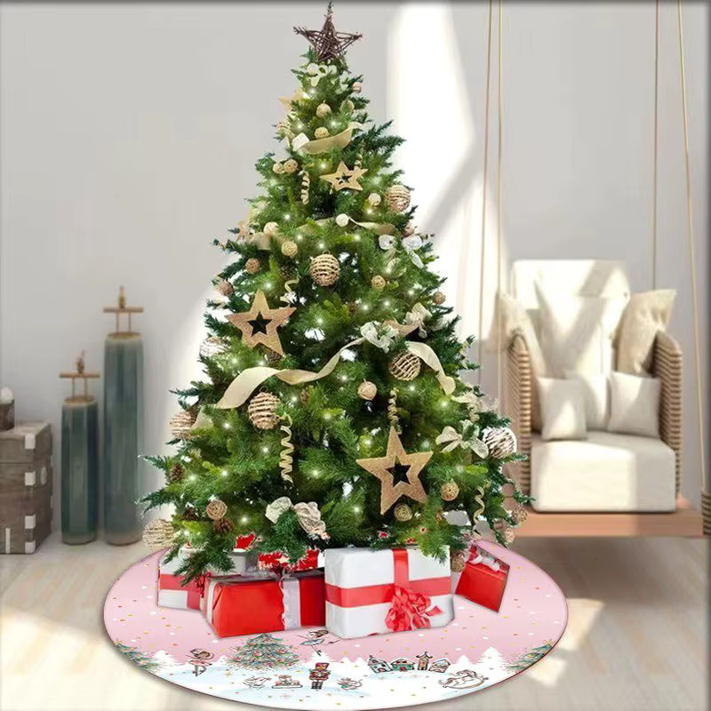 VIKAMA Weihnachtsbaum Matte mit Nussknacker-Cartoon-Design, rund, Durchmesser: 90 cm - Bild 3
