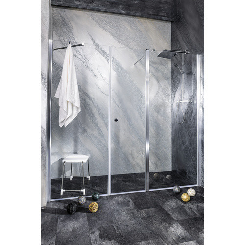 Sanotechnik Duschkabine Grande Eckduschwand mit Drehtür, Klarglas, Silber, B: 117 cm, H: 195 cm - Bild 2