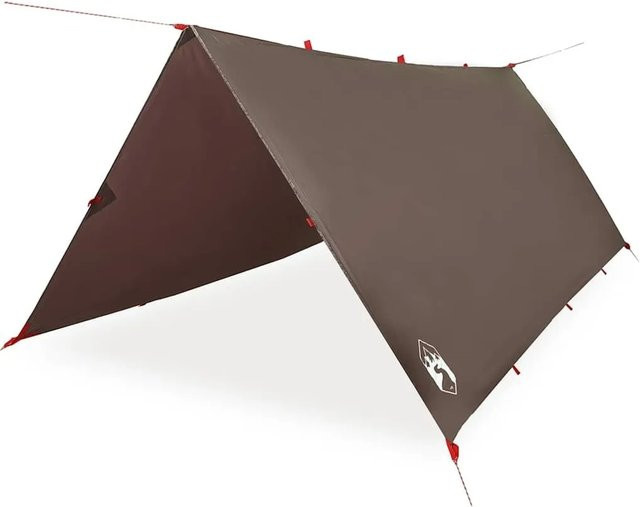 vidaXL Tarp aus Polyester in Braun, wasserdicht, B/T: 406 x 306 cm - Bild 1