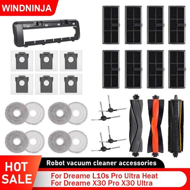 Dreame Ersatzteil-Set für L10s Pro Ultra Heat X30 Pro X30 Ultra Staubsauger mit HEPA-Filter, Mops, Hauptseitenbürste und Staubbeuteln - Bild 1