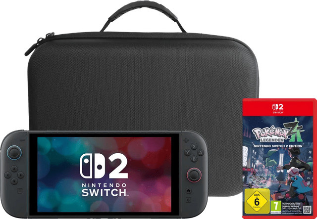 Nintendo Switch 2 Handheld Konsole mit Pokémon-Legenden: Z-A und BlueBuilt Travelcase in Schwarz - Bild 1