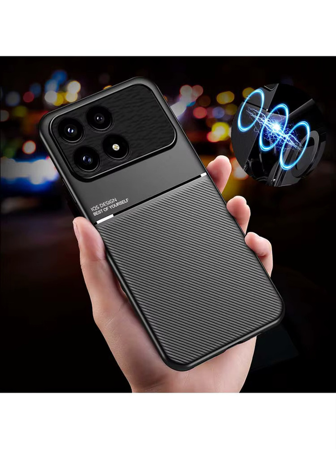 Magnetische Schutzhülle mit Ledertextur für Xiaomi POCO F8 Pro und POCO F8 Ultra in Blau oder Schwarz - Bild 5