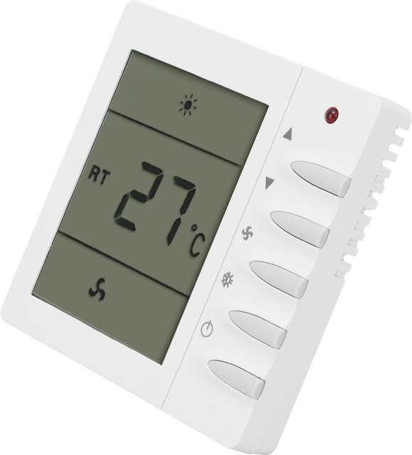 mfySpace Zentral-Klimaanlagenventilator mit LCD-Thermostat und Temperaturregler, Weiß - Bild 1