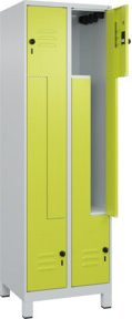 C+P Z-Spind Classic PLUS mit 4 Fächern, Füße, Sicherheits-Drehriegel, Farbe: Grau/Grün, H x B x T: 195 x 60 x 50 cm - Bild 1