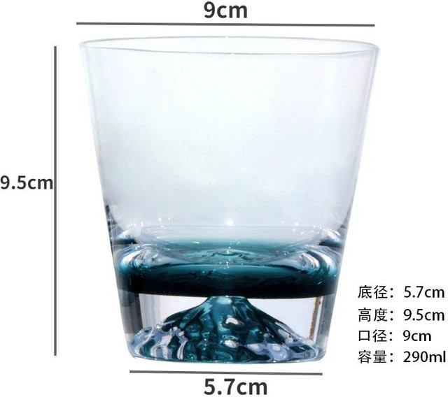 Yiran Furniture Fuji Mountain Cup Retro Japanische Glastasse, Handgemachtes Wasserglas in Transparent - Bild 1
