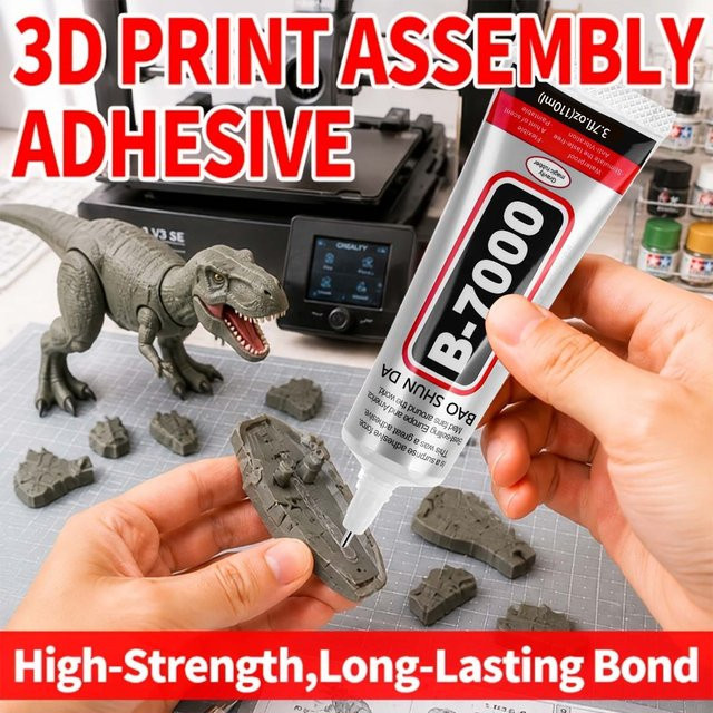 Hochfester transparenter Kunststoffklebstoff für 3D-Drucke wie PLA, ABS, TPU und PETG zur schnellen Modellmontage - Bild 1