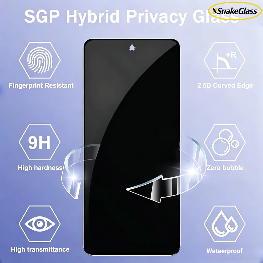 HKSN 3-teiliges Sichtschutzfolie aus gehärtetem Glas für Motorola G86 G82 G72 G55 G56 E40 E22 E14, Anti-Peep und kratzfester Displayschutz, transparent - Bild 2