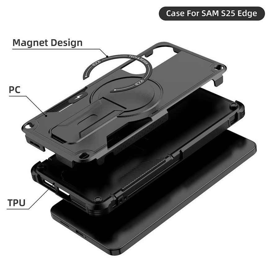 Handyhülle mit Halterung für Samsung Galaxy S26 S25 S24 S23 S22 Ultra S23 Plus A56 A36 A26 A16 A55 A25 A15 A05 A05S A35 A14 A54 5G in Blau und Schwarz - Bild 5