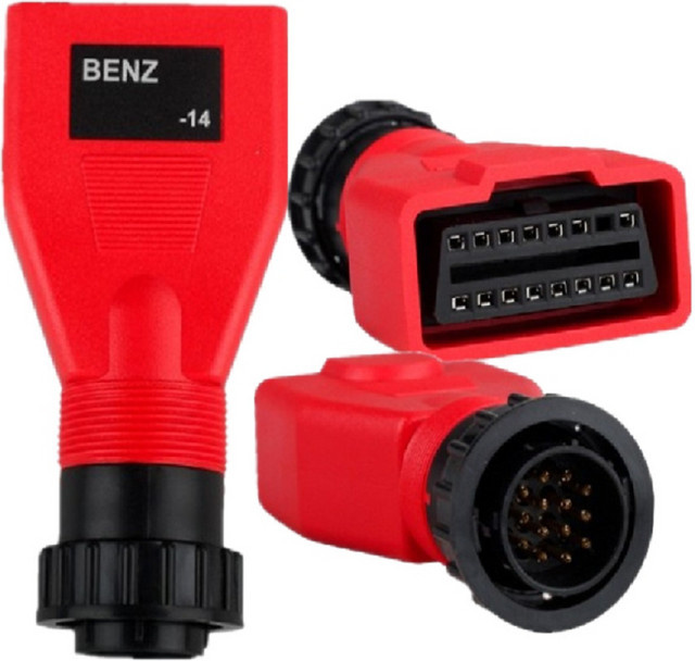 Autel 14Pin Stecker für Mercedes Benz kompatibel mit MaxiSys MS908 und MS908P in Rot - Bild 1