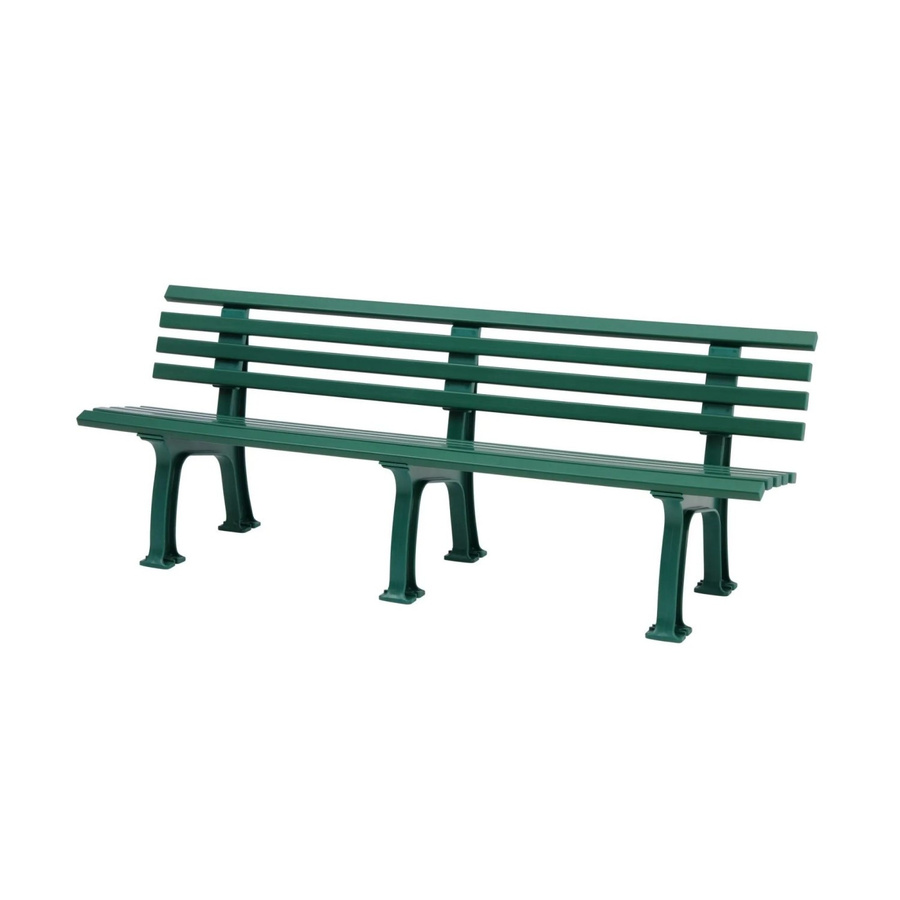 PROREGAL Gartenbank Antigua 4 Sitzer in Grün aus UV-beständigem Witterungskunststoff, H x B x T: 74 x 200 x 54 cm - Bild 2