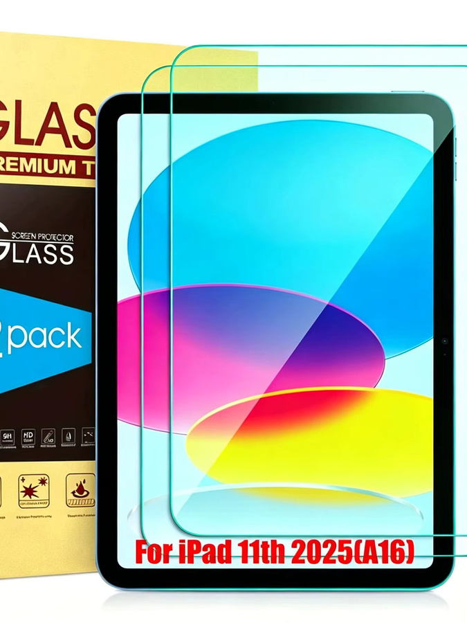 2er-Pack Displayschutzfolie aus gehärtetem Glas für Apple iPad 11. Generation (2025, Modell A16), transparent - Bild 6