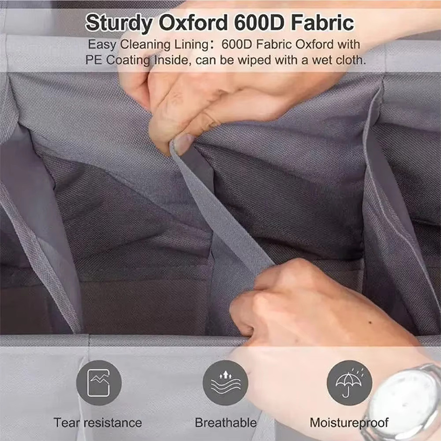HOCOSHINE Wand-Organizer Hängetasche mit 11/12 Fächern in Grau zur Aufbewahrung von Schuhen und Kleinigkeiten für Schlafzimmer und Badezimmer - Bild 3