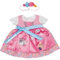 BABY born Dirndl Trachtenmode für Mädchen in Rosa, Weiß und Hellblau mit floralen Motiven und Spitze, Puppenzubehör 43 cm - Bild 1