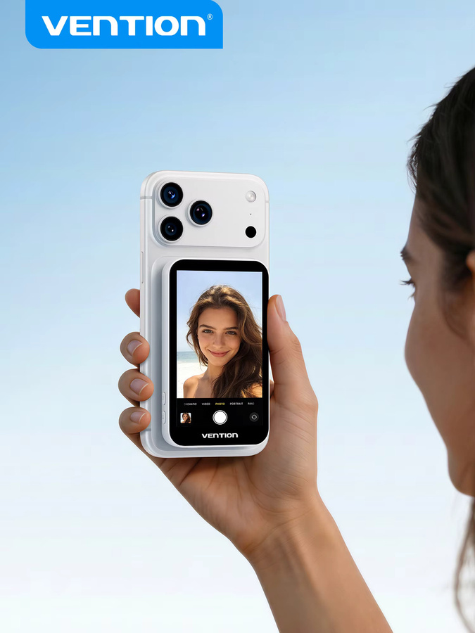 Vention Magnetischer Handy-Selfie-Monitor für drahtlose Bildschirmspiegelung, kompatibel mit iPhone 17 16 15 und Huawei Nova 13 14 - Bild 5