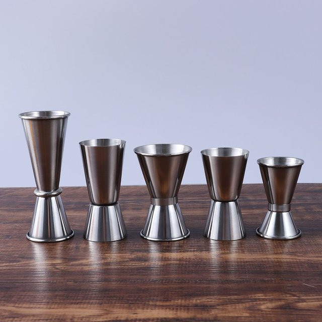 Edelstahl Cocktail Shaker Messbecher Jigger Dual Shot Drink Measure in Silber - Bild 1