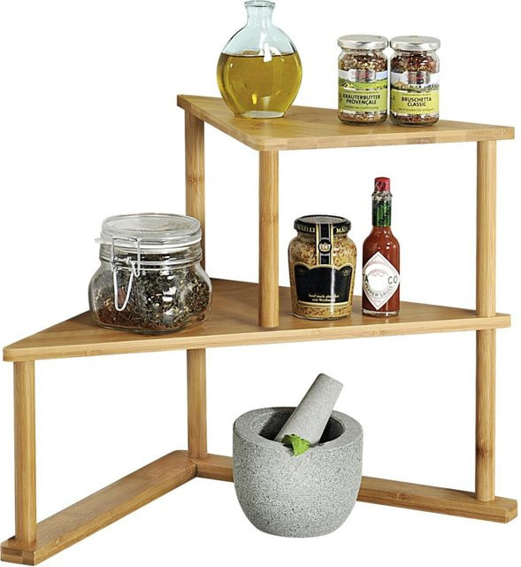 Kesper Kücheneckregal aus Bambus in Braun und Beige, B/T/H: 39,0 x 39,0 x 39,0 cm - Bild 1