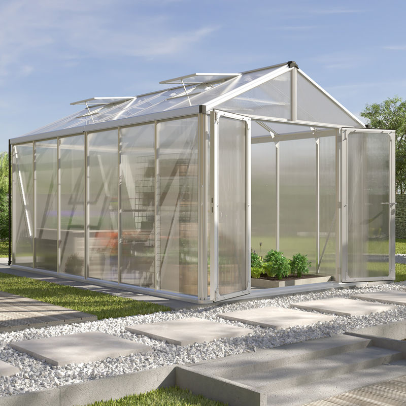 Vitavia Gewächshaus Zeus Comfort 11900 aus Aluminium Eloxiert mit Polycarbonat-Verglasung in Silber - Bild 3