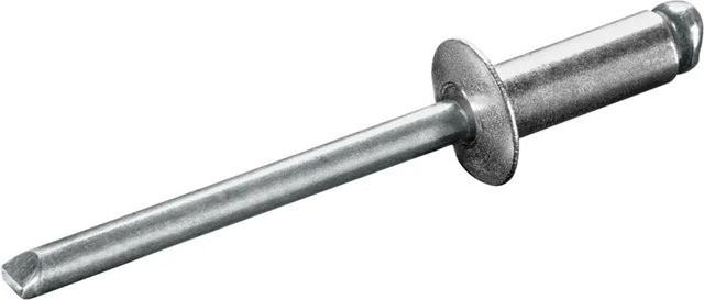 Goebel Flachkopf Blindnieten aus Aluminium und Stahl, Farbe: Silber, Durchmesser: 6,0 mm, Länge: 10,0 mm - Bild 1
