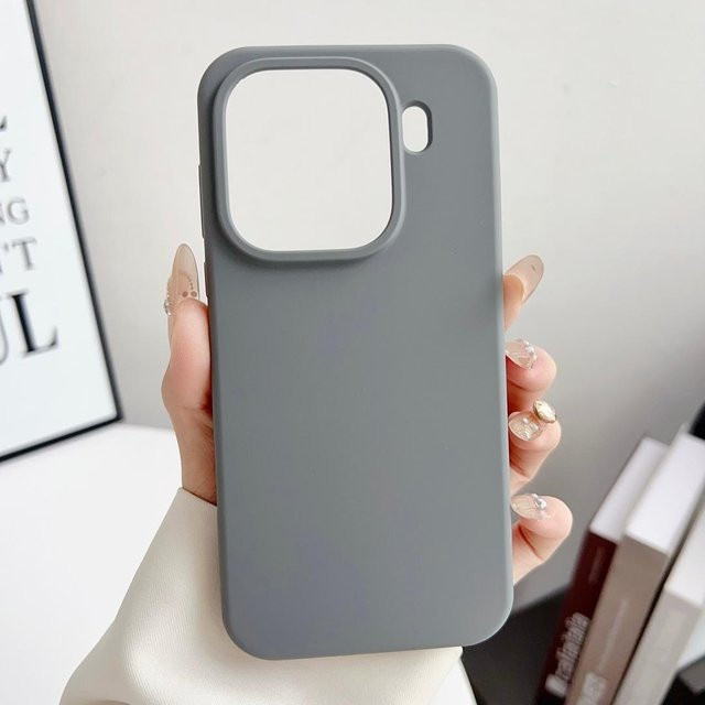 Stoßfeste Flüssigsilikon Hülle für Oppo Find X9 und Find X9 Pro in Grau mit Babyhaut-Touch und Anti-Fingerabdruck-Beschichtung - Bild 1