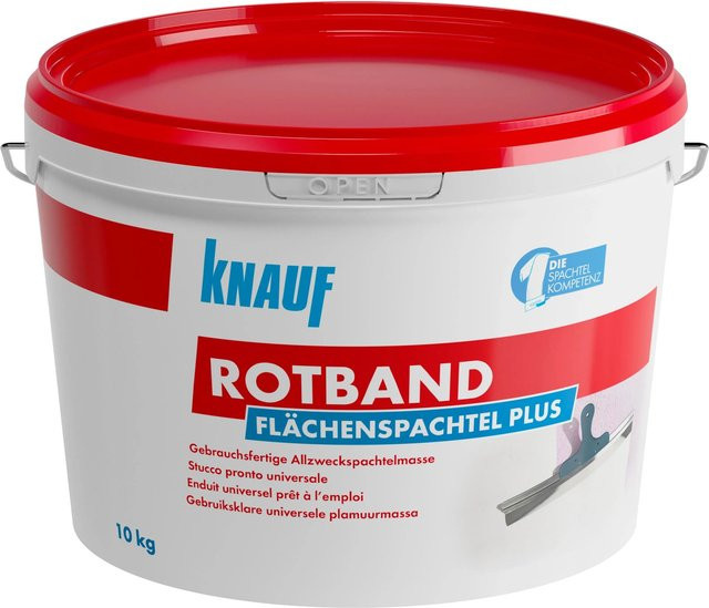 Knauf Rotband Flächenspachtel Plus Gipsspachtel Weiß 10 kg - Bild 1