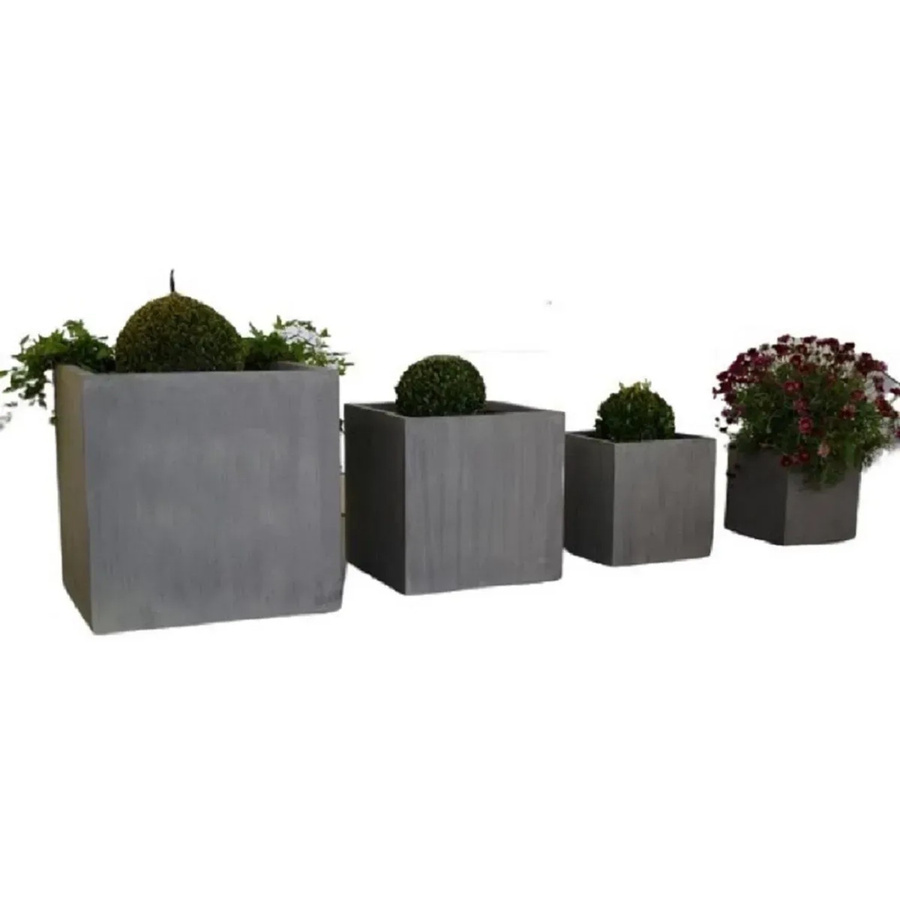 Jet-Line Flora Cubes Outdoor Blumenkübel 4er Set in Betonoptik Grau B/T/H: 24,5 x 24,5 x 24,5 cm - Bild 2