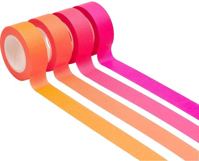 Rico Design Paper Poetry Tape Set Neon in Rottönen mit 15 mm Breite und 10 m Länge - Bild 1