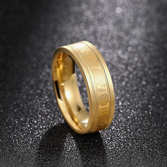 Huitan Ring, Edelstahl, Gold, Herren - Bild 1