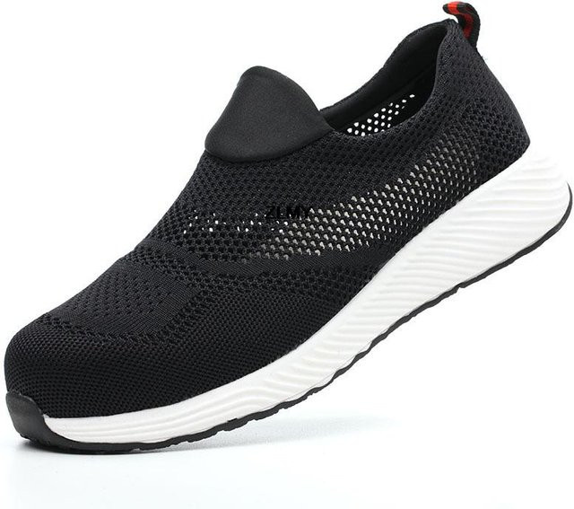 NB Fashion Sicherheitsschuhe für Herren und Damen in Schwarz mit Stahlkappe und atmungsaktivem Material - Bild 1