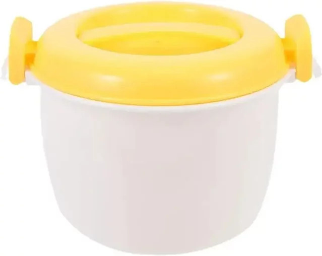 FEB.WIND Tragbarer Mikrowellen-Reiskocher und Dampfgarer mit Lunch Box Funktion in Gelb und Weiß aus Kunststoff - Bild 1