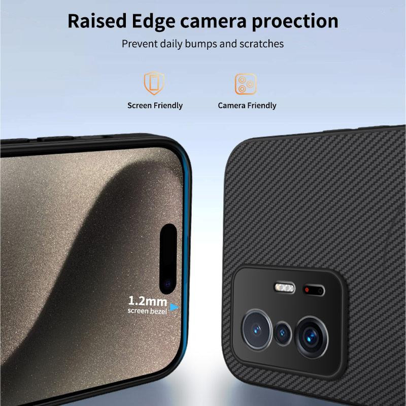 Stoßfeste magnetische Handyhülle mit Kohlefaser-Textur und kabellosem Laden für Xiaomi 11T Pro 5G in Schwarz, Blau, Grau oder Lila - Bild 2