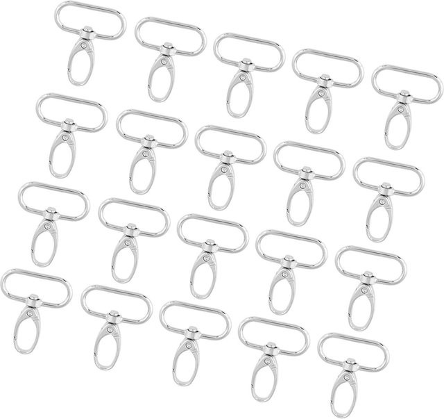 20 Stück Drehbare Taschenverschlüsse aus Zinklegierung als Auslöseclips und Schlüsselanhänger von DIYelecs in Weiß und Silber, Durchmesser: 32 mm - Bild 1