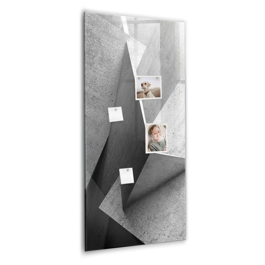 Tulup Magnettafel aus Glas mit geometrischer Abstraktion in Schwarz und Grau, B: 120 cm, H: 60 cm - Bild 2