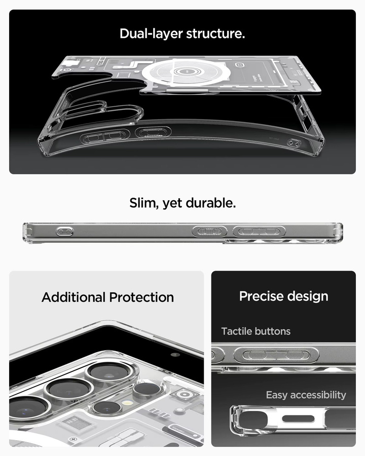 Spigen Ultra Hybrid Zero One MagFit Schutzhülle für Samsung Galaxy S25 S24 S23 S22 Ultra und S24 S25 Plus in Schwarz und Transparent mit MagSafe Kompatibilität für kabelloses Laden - Bild 5