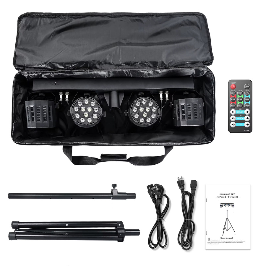Datewink 60W RGBW LED Par Licht mit DMX-Steuerung und Kombination Halterung, Schwarz - Bild 5