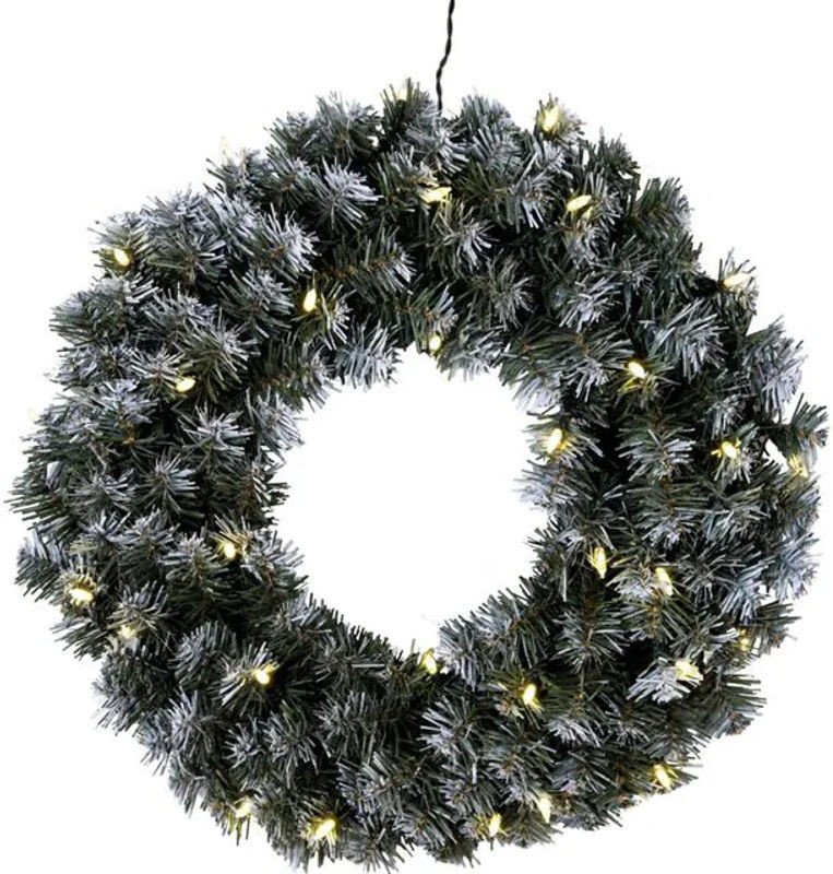 Best Season LED Weihnachtskranz Edmonton Weiß mit Kiefernzweigen, Durchmesser: 50 cm - Bild 1
