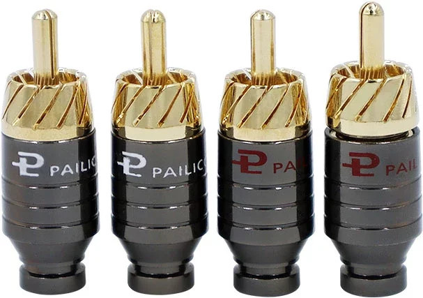 4er-Set Luxus RCA-Audioadapter vergoldet mit 3,5 mm Klinkenanschluss in Gold und Grün - Bild 1
