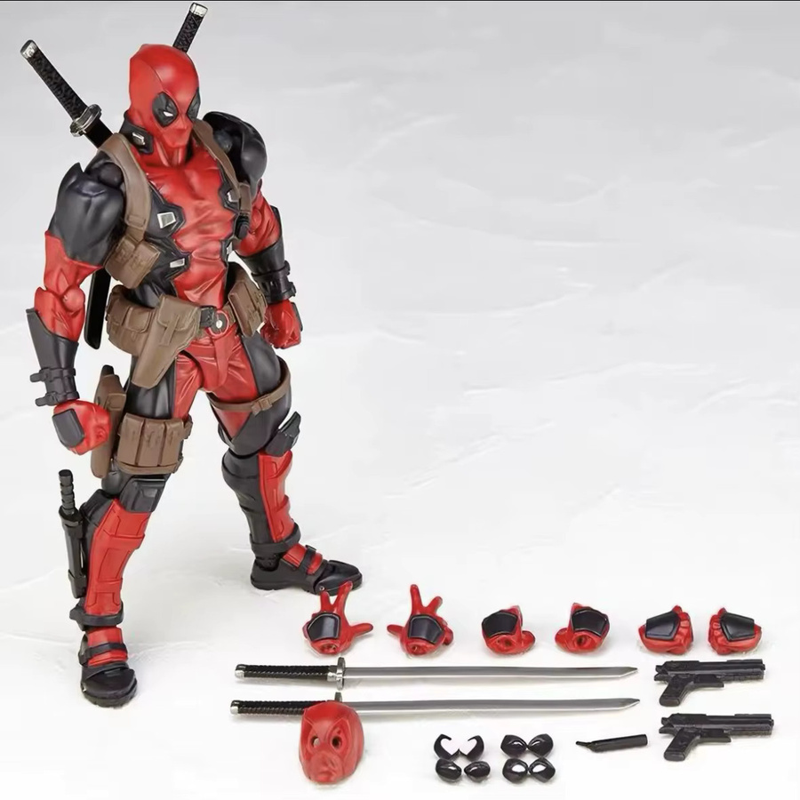 Bandai Marvel Deadpool Revoltech Bewegliche Figur, mit Austauschbarem Gesicht - Bild 3