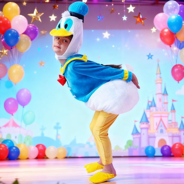 MINISO Disney Donald Daisy Duck Party-Kostüm-Set, bunt, Plüsch / Textil - Bild 1
